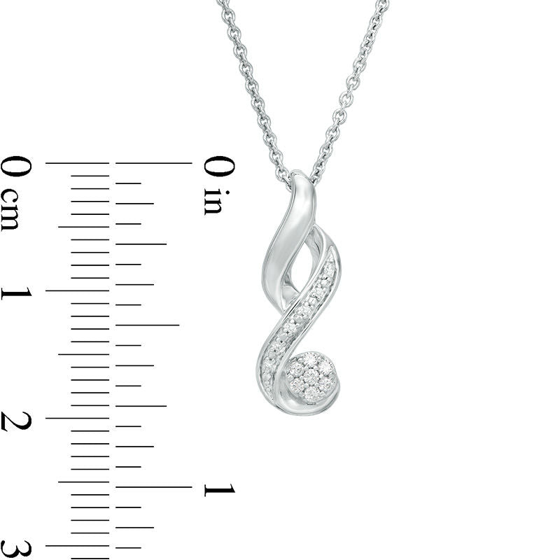 0.07 CT. T.W. Composite Natural Diamond Flame Pendant in Sterling Silver