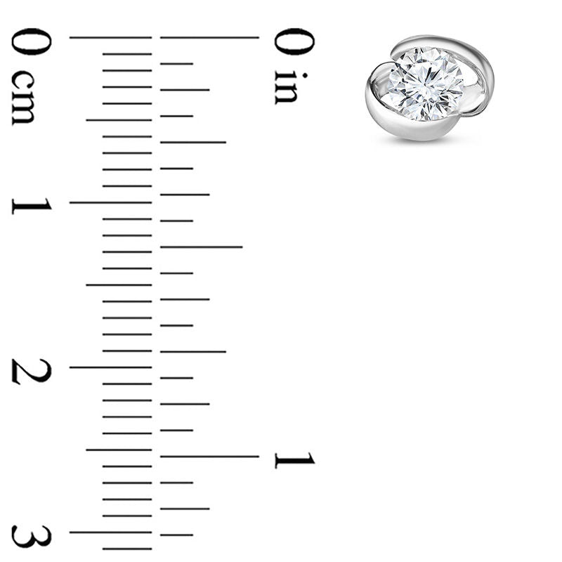 0.5 CT. T.W. Diamond Solitaire Ribbon Stud Earrings in 14K White Gold