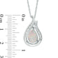 Pear-Shaped Lab-Created Opal and White Sapphire Teardrop Frame Pendant in Sterling Silver