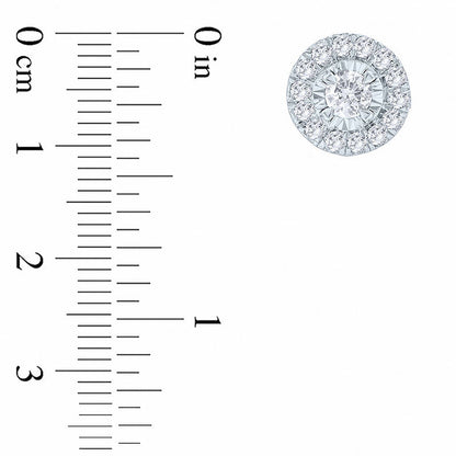 0.33 CT. T.W. Diamond Frame Stud Earrings in 10K White Gold