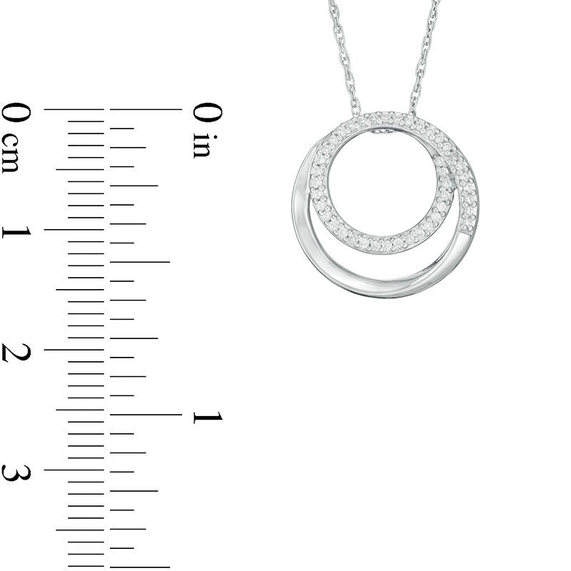 0.13 CT. T.W. Natural Diamond Spiral Open Circle Pendant in Sterling Silver