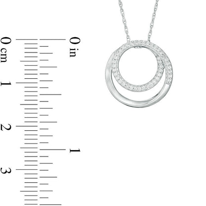 0.13 CT. T.W. Natural Diamond Spiral Open Circle Pendant in Sterling Silver