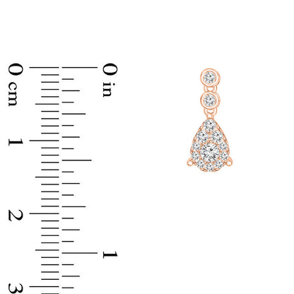 0.5 CT. T.W. Diamond Pear-Shaped Frame Drop Earrings in 10K Rose Gold