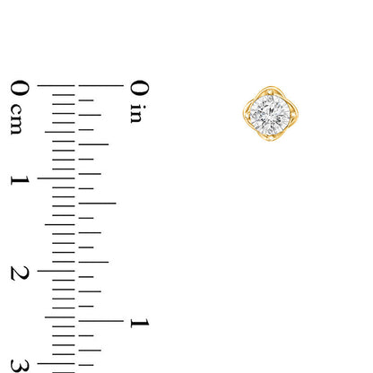 0.25 CT. T.W. Diamond Solitaire Knot Stud Earrings in 10K Two-Tone Gold