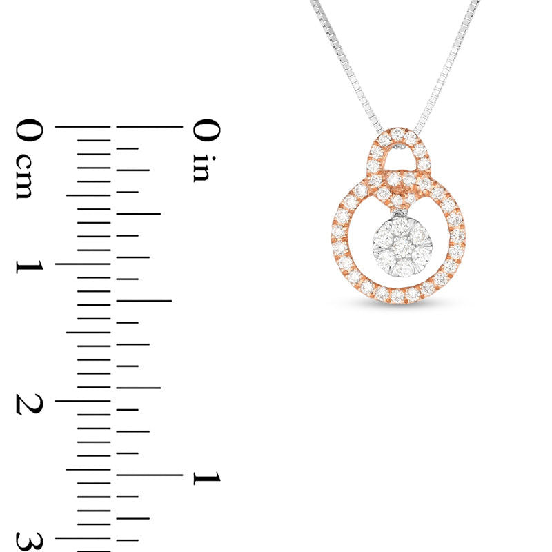 0.2 CT. T.W. Composite Natural Diamond Interlocking Pendant in 10K Two-Tone Gold