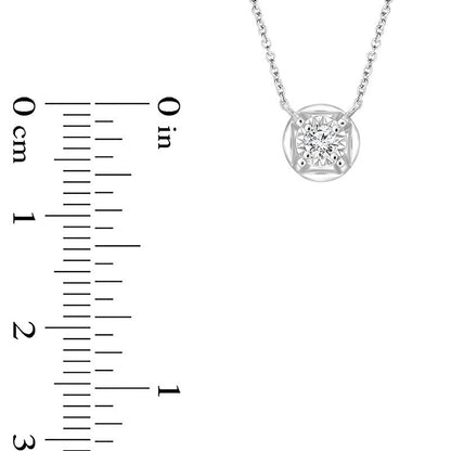 0.1 CT. Natural Clarity Enhanced Solitaire Necklace in 10K White Gold