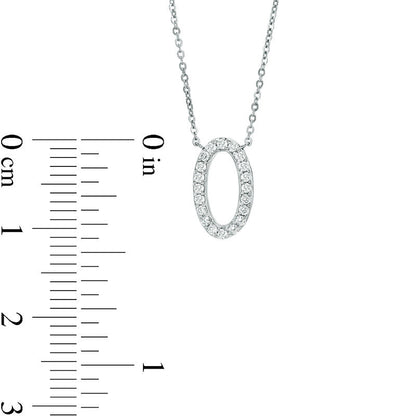 0.13 CT. T.W. Natural Diamond Mini Oval Necklace in 10K White Gold