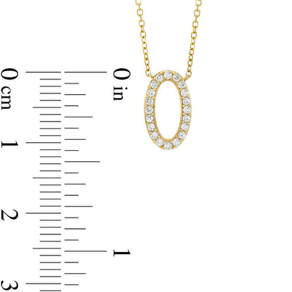 0.13 CT. T.W. Natural Diamond Mini Oval Necklace in 10K Yellow Gold