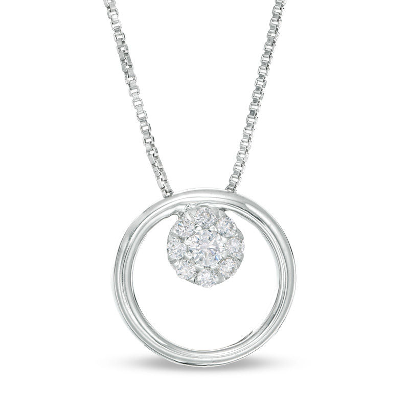 Convertibilities 0.33 CT. T.W. Natural Diamond Open Circles Three-in-One Pendant in Sterling Silver