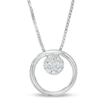 Convertibilities 0.33 CT. T.W. Natural Diamond Open Circles Three-in-One Pendant in Sterling Silver