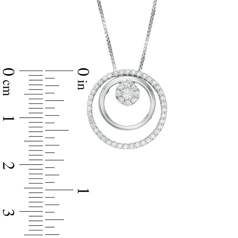 Convertibilities 0.33 CT. T.W. Natural Diamond Open Circles Three-in-One Pendant in Sterling Silver