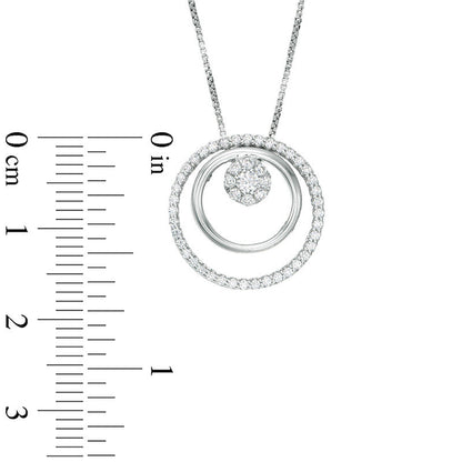 Convertibilities 0.33 CT. T.W. Natural Diamond Open Circles Three-in-One Pendant in Sterling Silver