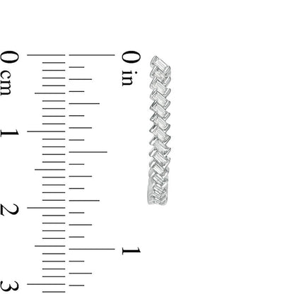 0.5 CT. T.W. Baguette Diamond Zig-Zag J-Hoop Earrings in 10K White Gold