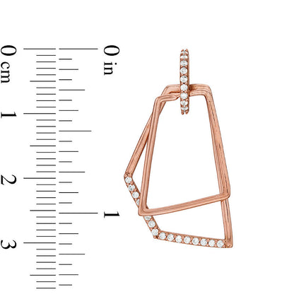 0.33 CT. T.W. Diamond Geometric Drop Earrings in 10K Rose Gold