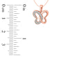 0.05 CT. T.W. Natural Diamond Butterfly Pendant in Sterling Silver with 14K Rose Gold Plate