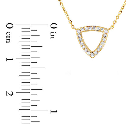 0.1 CT. T.W. Natural Diamond Triangle Outline Necklace in 14K Gold
