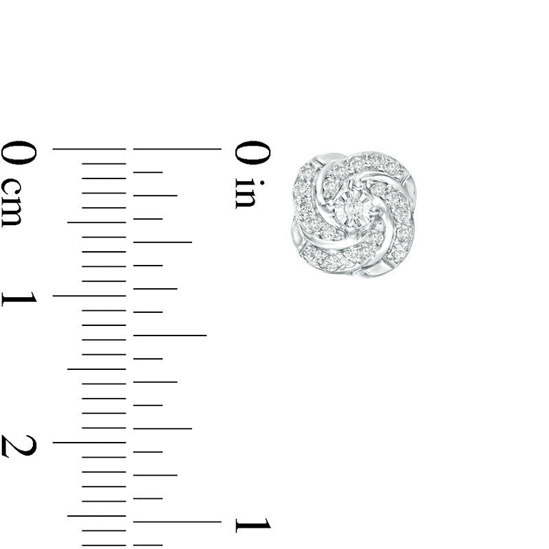 0.25 CT. T.W. Diamond Swirl Stud Earrings in 10K White Gold