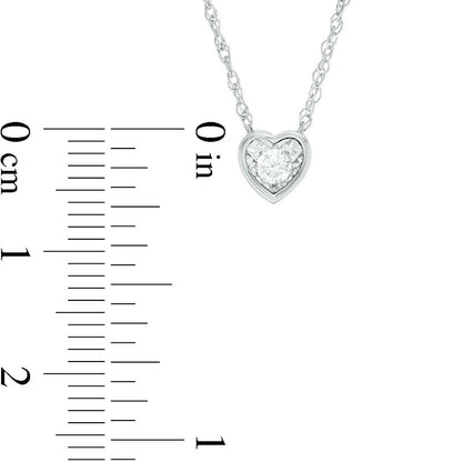 0.1 CT. Natural Clarity Enhanced Solitaire Heart-Shaped Necklace in 10K White Gold