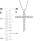 0.25 CT. T.W. Baguette Natural Diamond Cross Pendant in 10K White Gold