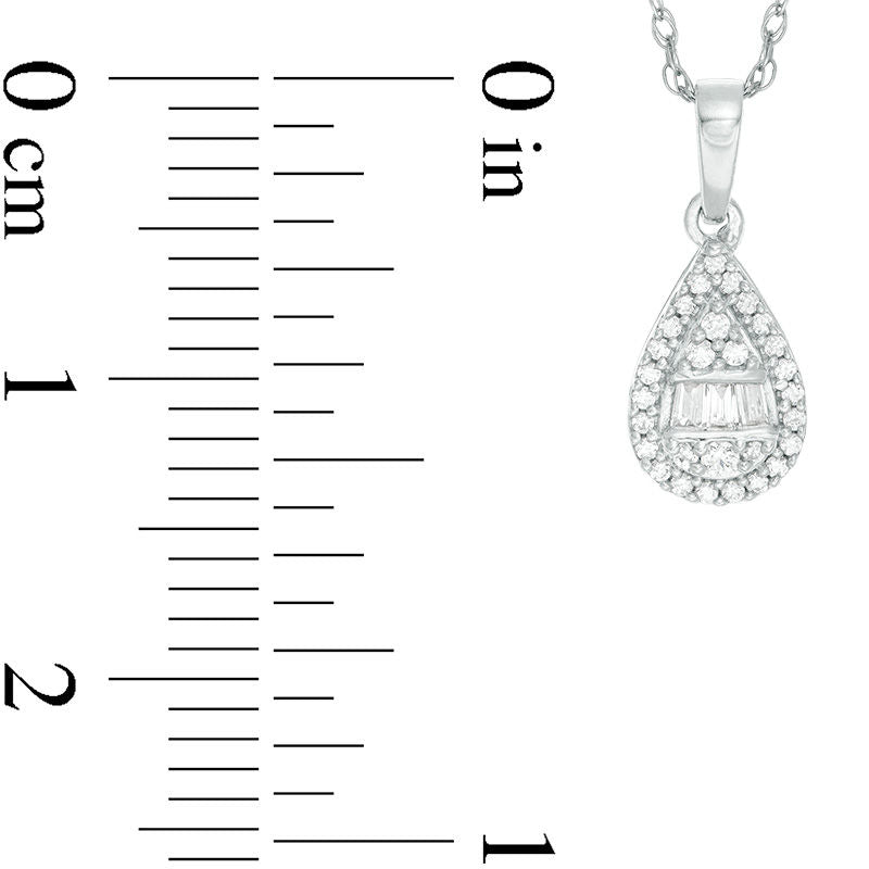 0.17 CT. T.W. Composite Pear-Shaped Natural Diamond Pendant in 10K White Gold