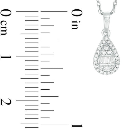 0.17 CT. T.W. Composite Pear-Shaped Natural Diamond Pendant in 10K White Gold