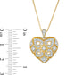 0.17 CT. T.W. Natural Diamond Clover Heart Pendant in Sterling Silver with 18K Gold Plate