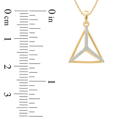 0.05 CT. T.W. Natural Diamond Geometric Triangle Pendant in 10K Yellow Gold