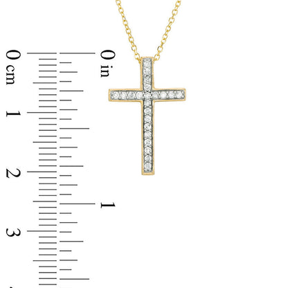 0.17 CT. T.W. Certified Natural Diamond Cross Pendant in 14K Gold (I/I1)