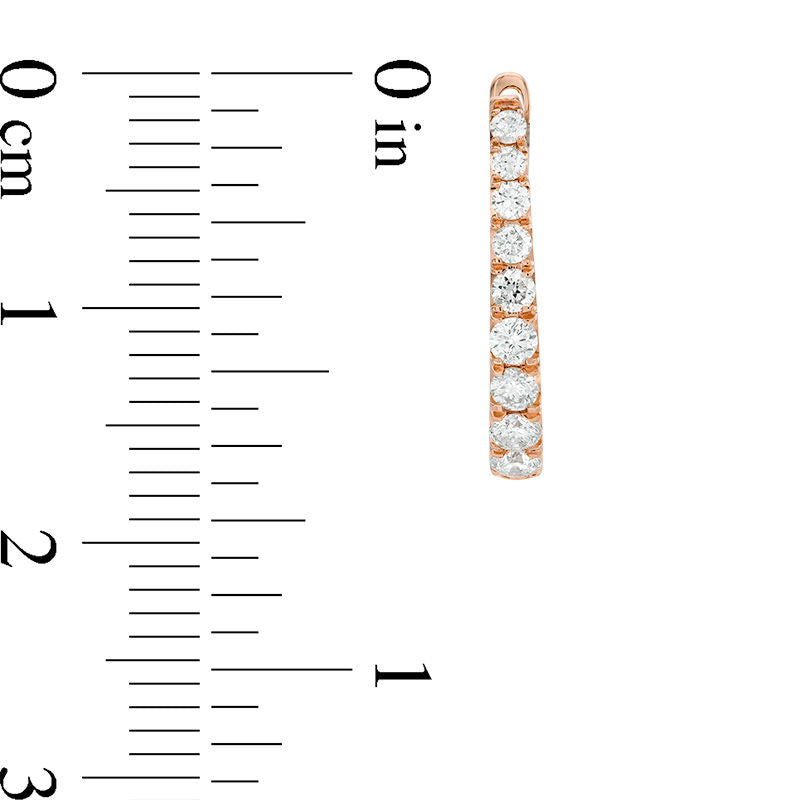 0.5 CT. T.W. Certified Diamond Hoop Earrings in 14K Rose Gold (H/I1)