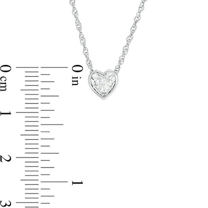 0.17 CT. Natural Clarity Enhanced Solitaire Heart-Shaped Pendant in 10K White Gold