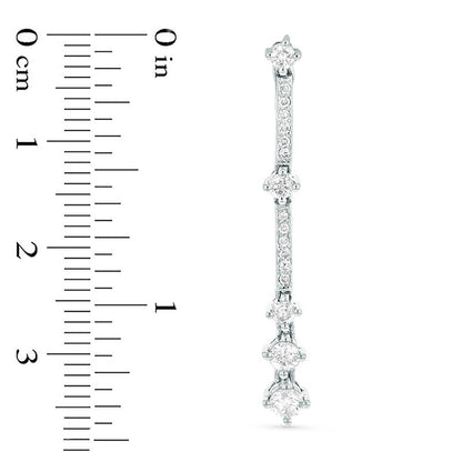 0.75 CT. T.W. Diamond Bar Drop Earrings in 14K White Gold (I/SI2)