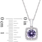 6.0mm Lab-Created Alexandrite and 0.1 CT. T.W. Diamond Cushion Frame Pendant in 10K White Gold - 17"
