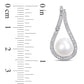 9.0 - 9.5mm Cultured Freshwater Pearl and 0.33 CT. T.W. Diamond Flame Drop Earrings in 14K White Gold