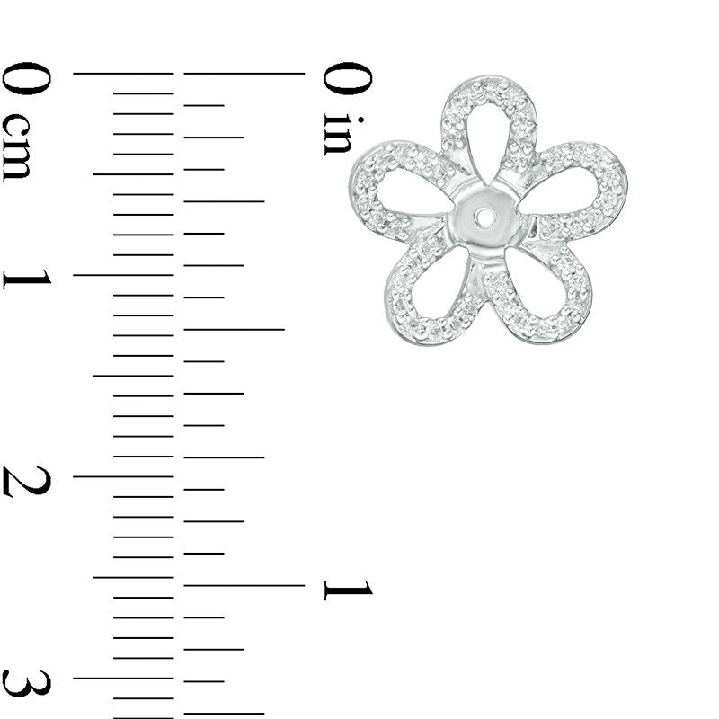 0.33 CT. T.W. Diamond Flower Frame Earring Jackets in 14K White Gold