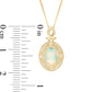 Oval Opal and 0.07 CT. T.W. Natural Diamond Rope Frame Antique Vintage-Style Pendant in 14K Gold