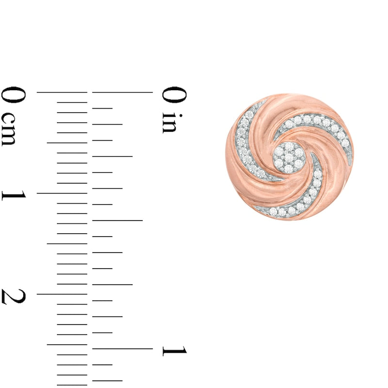 0.2 CT. T.W. Composite Diamond Love Knot Stud Earrings in 10K Rose Gold