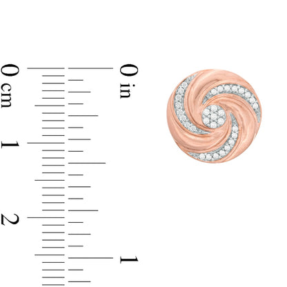 0.2 CT. T.W. Composite Diamond Love Knot Stud Earrings in 10K Rose Gold