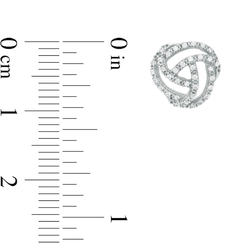 0.2 CT. T.W. Diamond Open Love Knot Stud Earrings in 10K White Gold