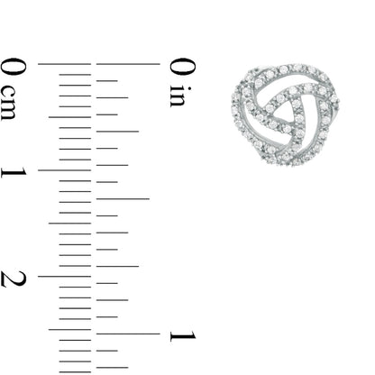 0.2 CT. T.W. Diamond Open Love Knot Stud Earrings in 10K White Gold