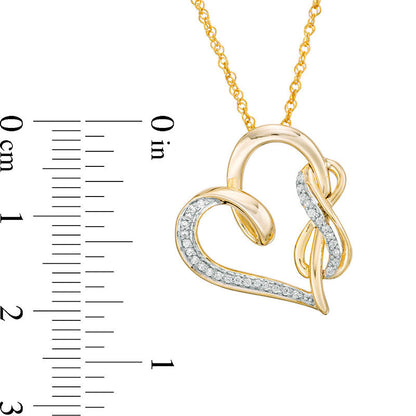 0.13 CT. T.W. Natural Diamond Infinity and Swirl Heart Pendant in Sterling Silver with 14K Gold Plate