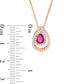 Pear-Shaped Lab-Created Ruby and White Sapphire Swirl Pendant in Sterling Silver with 14K Rose Gold Plate