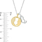 0.05 CT. T.W. Natural Diamond Cut-Out Cat Disc and Cat Outline Pendant in Sterling Silver and 14K Gold Plate