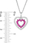 Lab-Created Ruby and White Sapphire Double Heart Pendant in Sterling Silver