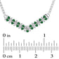 Alternating Emerald and 0.33 CT. T.W. Natural Diamond Double Row Chevron Necklace in 14K White Gold - 17.25"