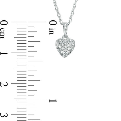 0.05 CT. T.W. Natural Diamond Heart Pendant in Sterling Silver