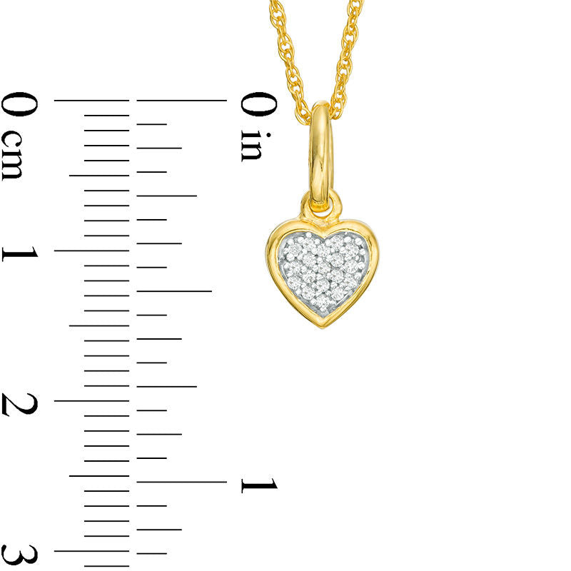 0.05 CT. T.W. Natural Diamond Heart Pendant in 10K Yellow Gold