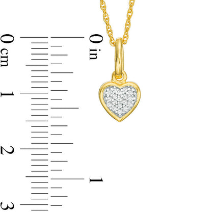 0.05 CT. T.W. Natural Diamond Heart Pendant in 10K Yellow Gold