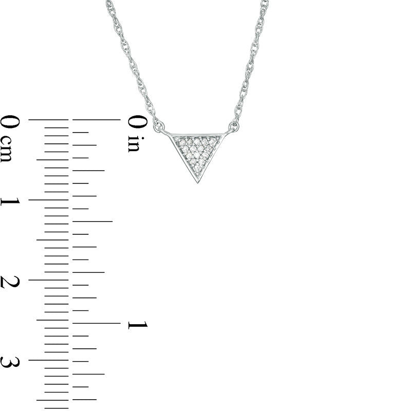 0.05 CT. T.W. Natural Diamond Triangle Necklace in Sterling Silver - 17.75"