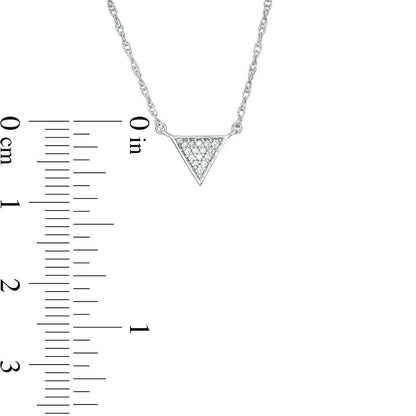 0.05 CT. T.W. Natural Diamond Triangle Necklace in Sterling Silver - 17.75"
