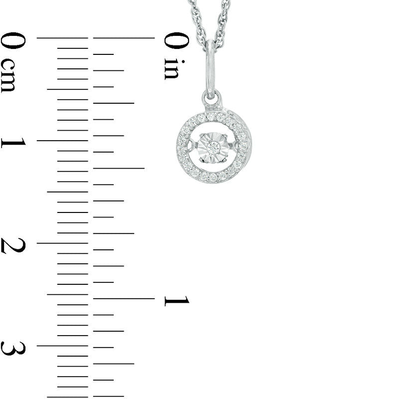 0.07 CT. T.W. Natural Diamond Frame Moving Pendant in Sterling Silver